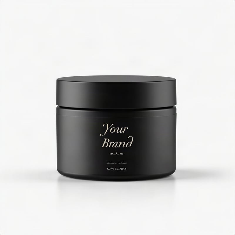 Day Face Cream, black finish, label reads Your Brand