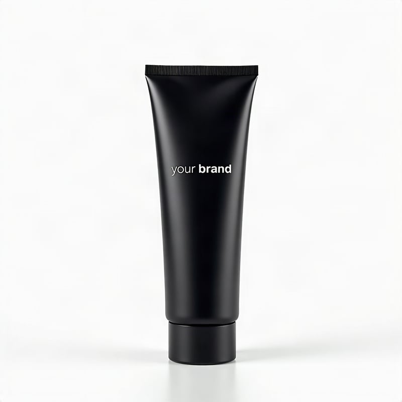 Foot Cream, black finish, label reads Your Brand