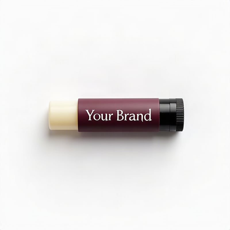 Lip Balm, colour finish, label reads Your Brand